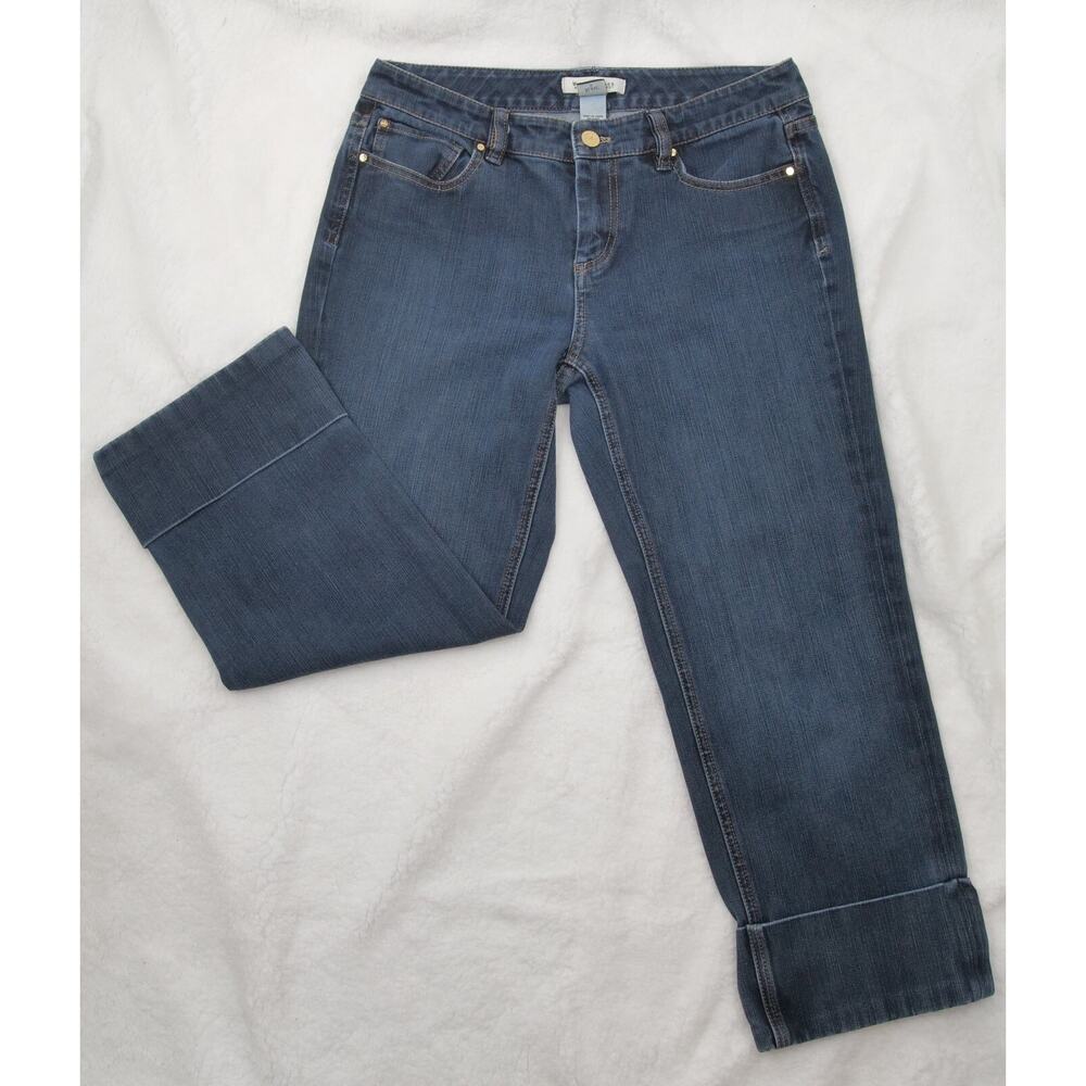 White House Black Market BLANC 6‎ Crop Jeans Women's Blue Mid
